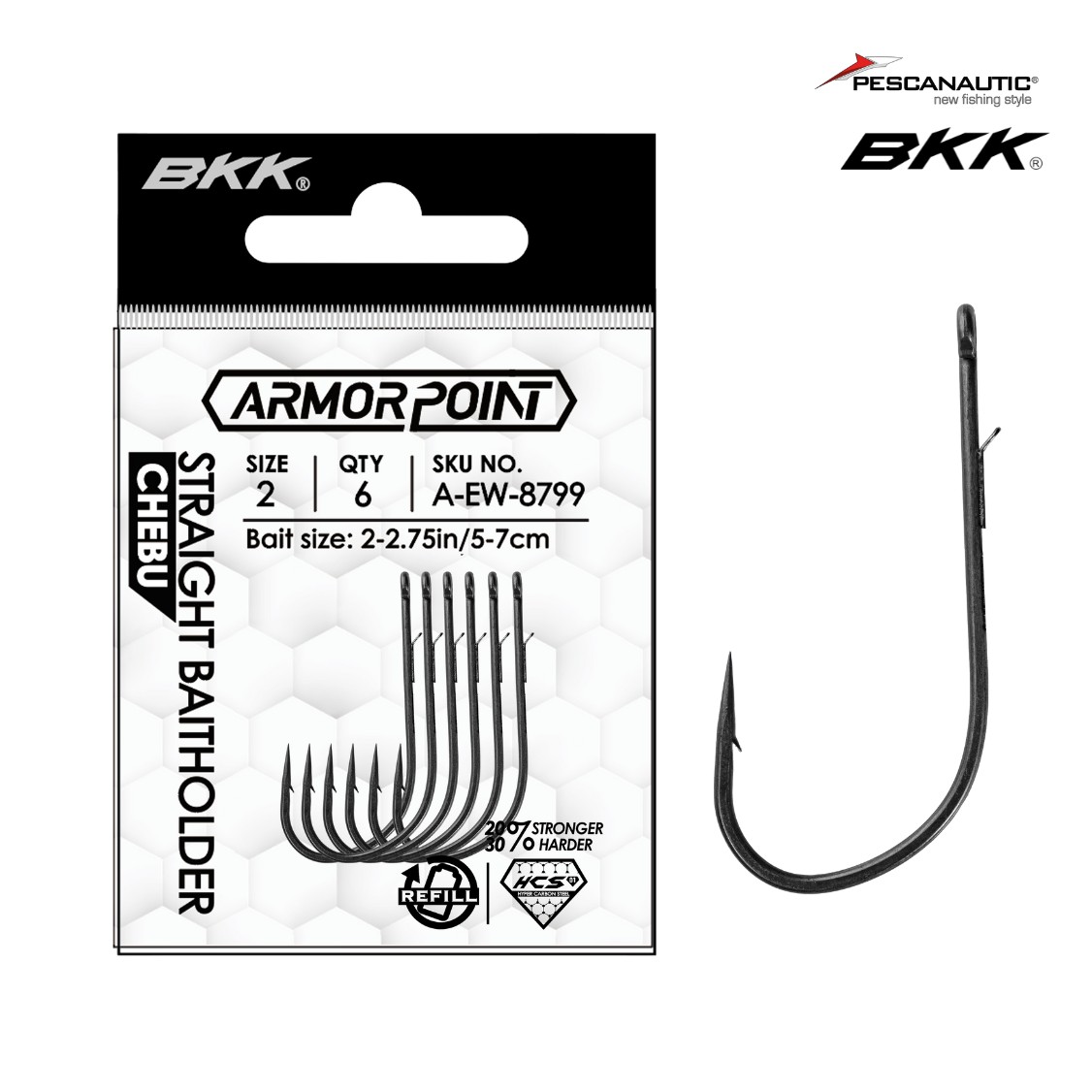 Armorpoint-Straight Baitholder-Chebu (Recharge)2# (x6)
