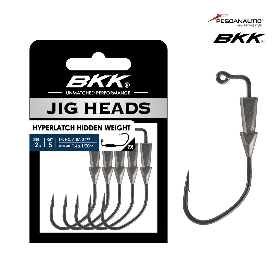 Hyperlatch Hidden Weight 0.85g - 2# Sachet de 5