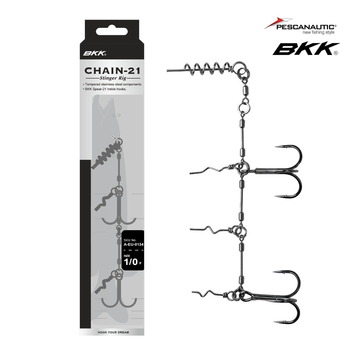 Chain-21 Stinger Rig 1#  sachet de  1