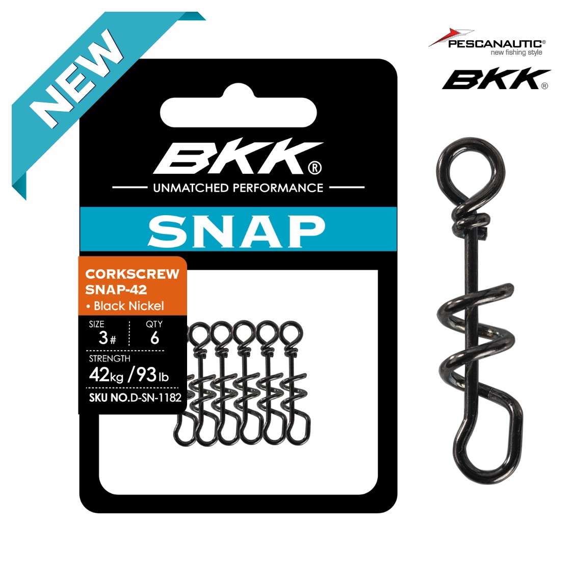 CORKSCREW SNAP-42 (Black Nickel)1# (x5)