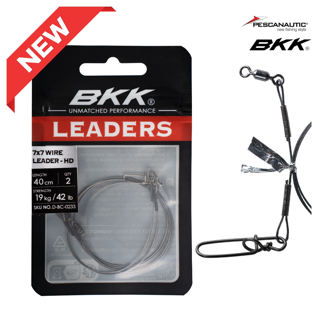 7x7 Wire leader - Allround (Duolock Snap)15cm, 9kg (x2)