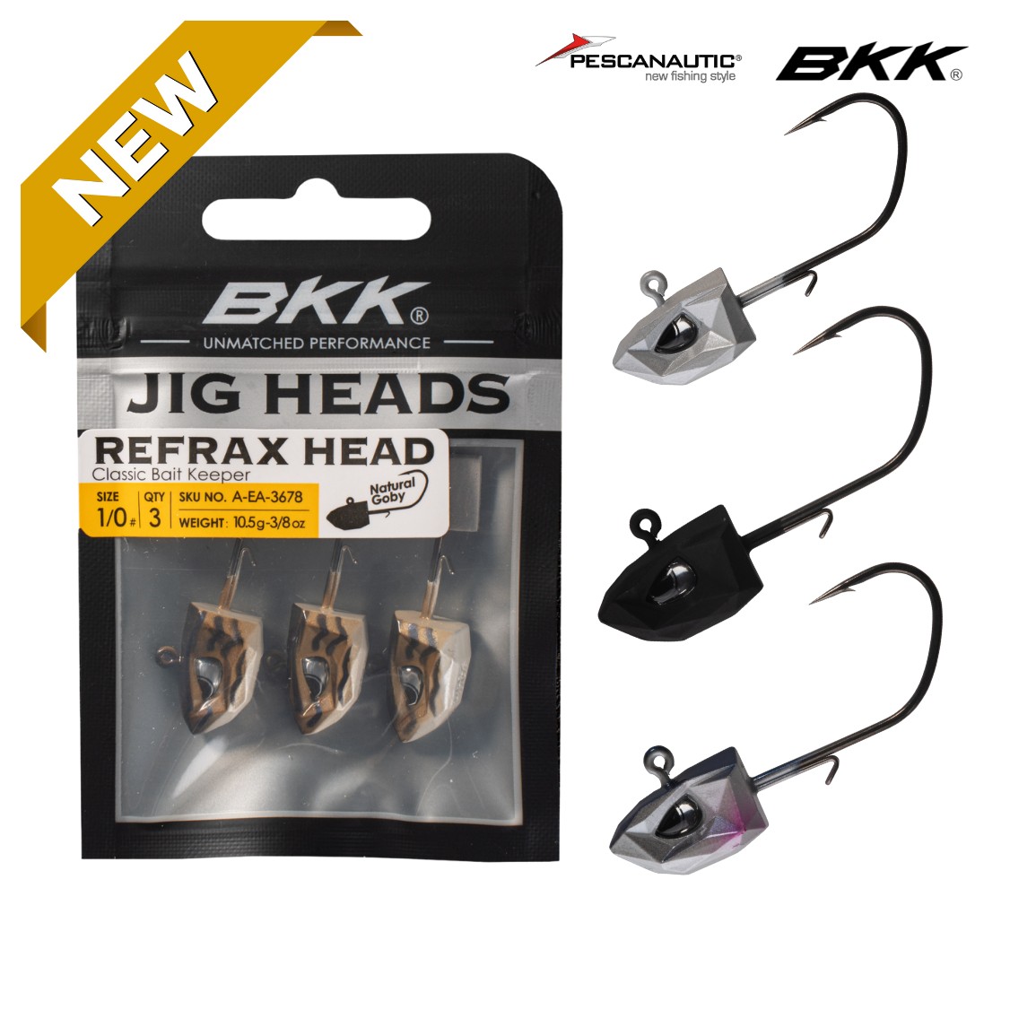 Refrax Jig Natural Goby   3,5gr,1/8oz - 1/0#  (x3)