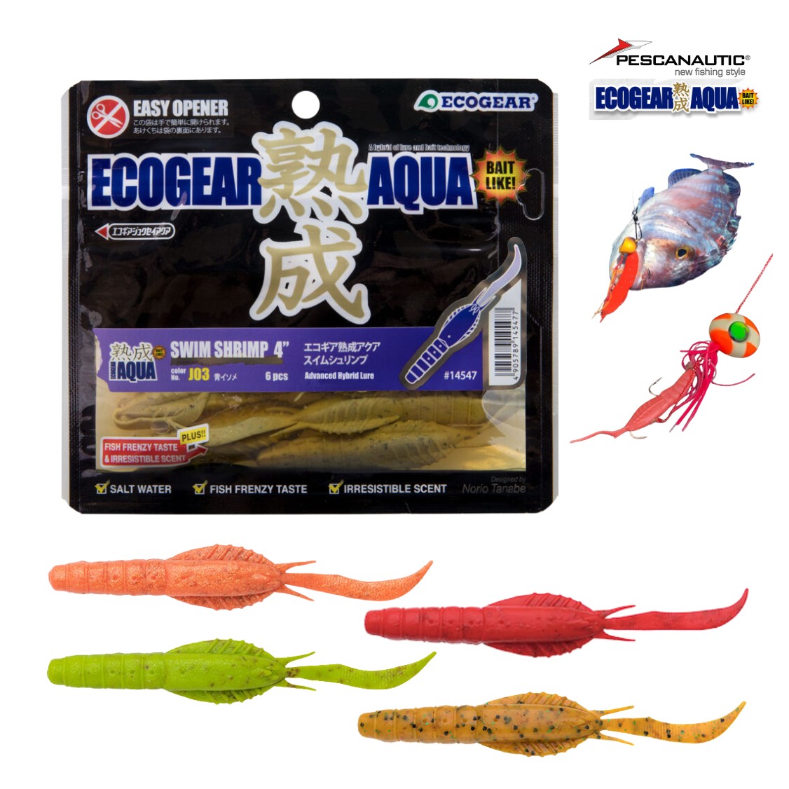 JUKUSEI AQUA SWIM SHRIMP 4" J04 JUKUSEI AQUA SWIM SHRIMP 4" J04