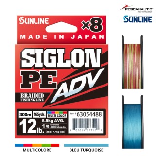 SIGLON BRAID ADV 8X 300 m Bleu turquoise  PE 1.0 -16 LB