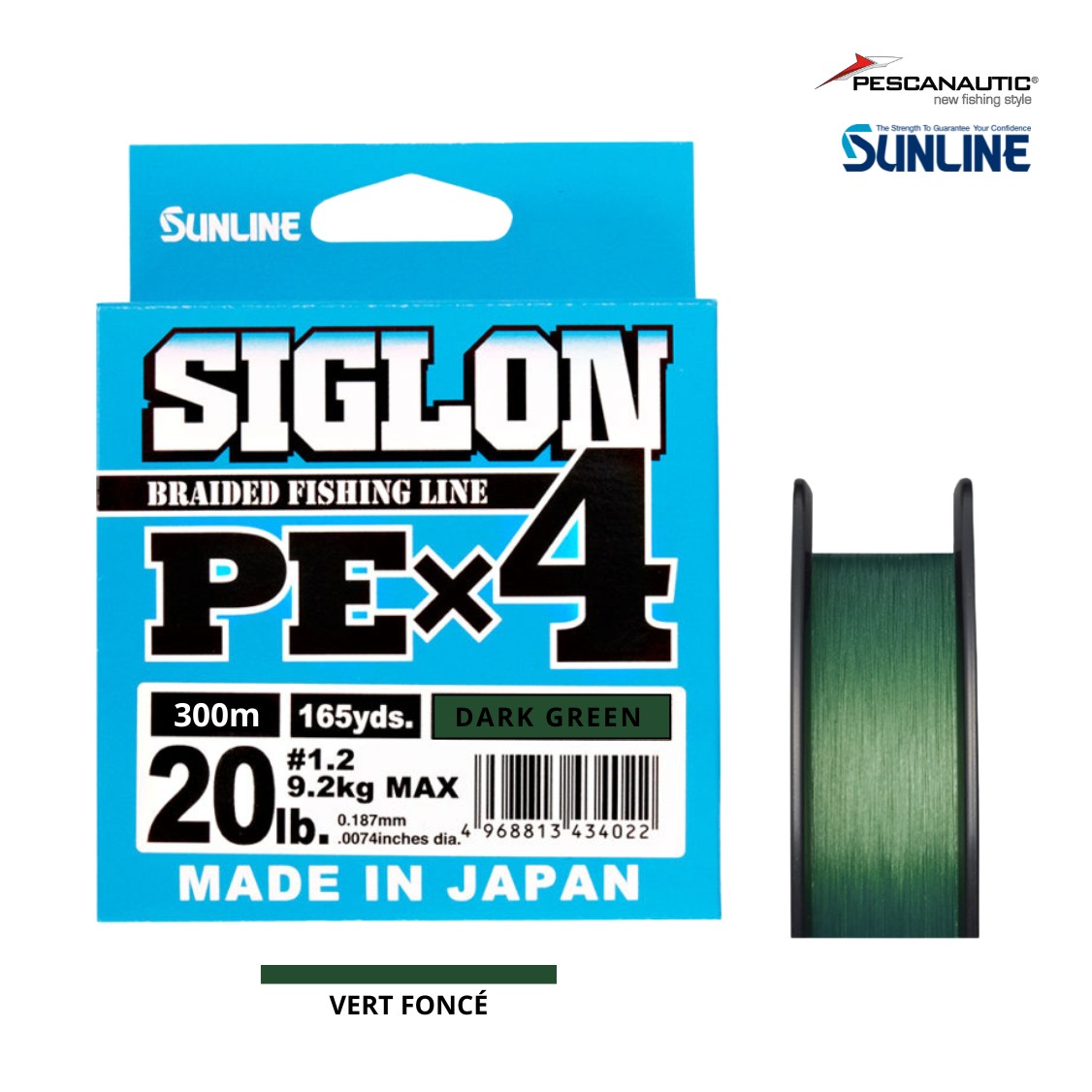 SIGLON BRAID PE 4X Vert Foncé 300m PE 1.5 - 25 LB (0,209 mm) SIGLON BRAID PE 4X Vert Foncé 300m PE 1.5 - 25 LB (0,209 mm)