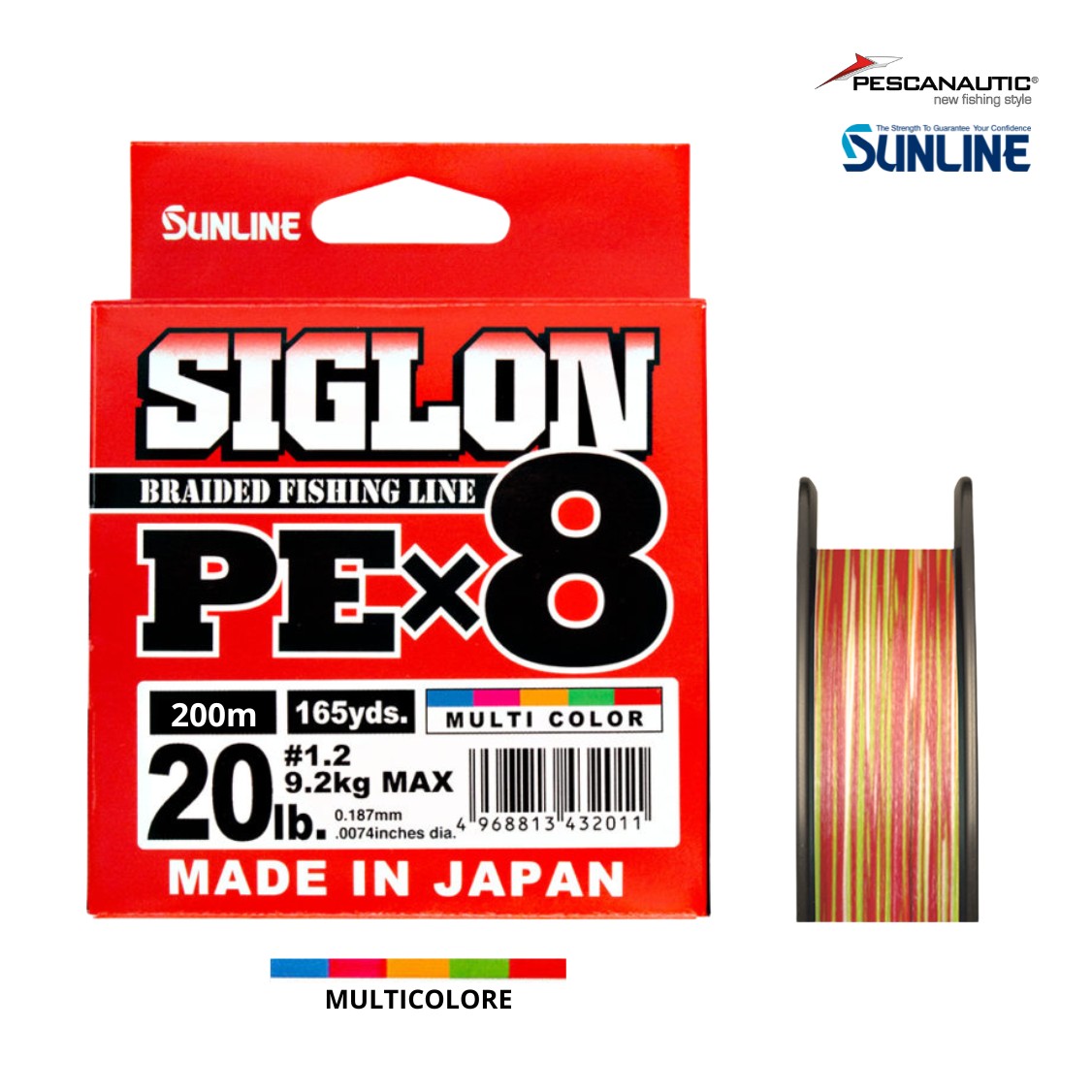 SIGLON BRAID 8X 200 m Multicolor PE 0.8 (0,153 mm)