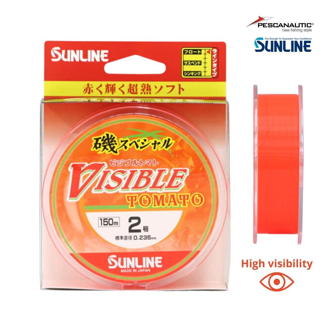 ISO SP VISIBLE TOMATO 150m. HG #2.5 (0,26 mm)