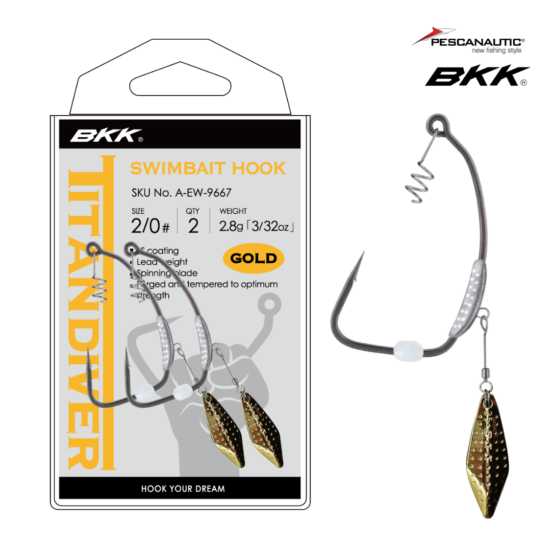 TITANDIVER - Gold n°2/0#-3/32oz