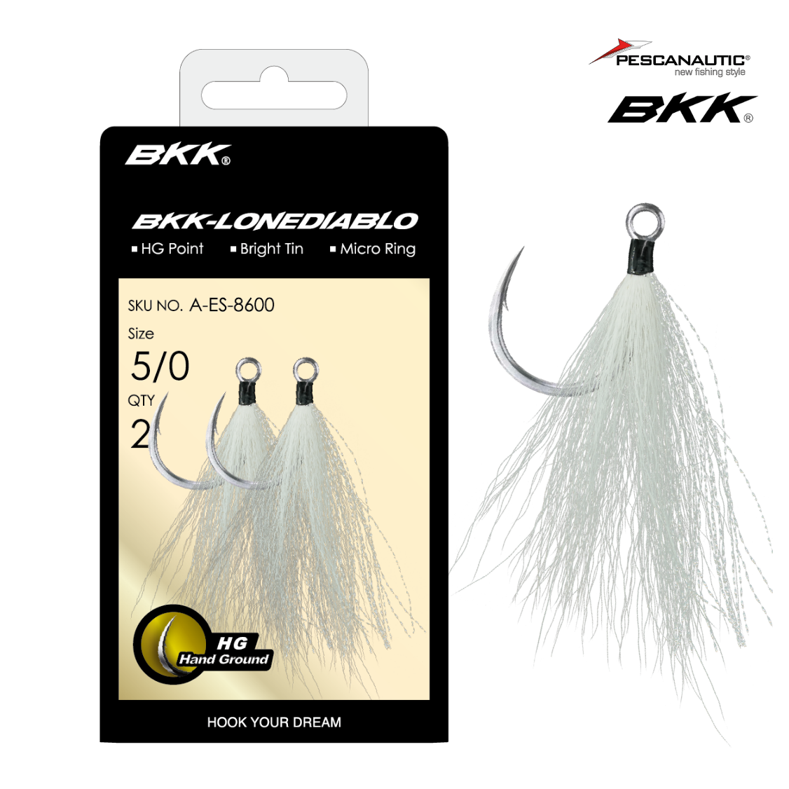 LONE DIABLO BT -  White Bucktail n°2/0