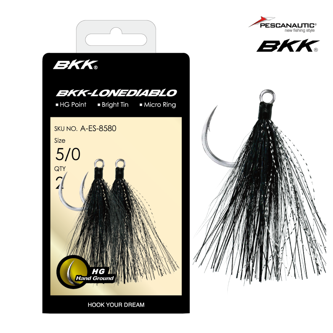 LONE DIABLO BT - Black Bucktail n°2/0