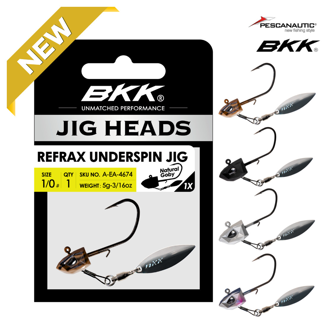 Refrax Jig Underspin - Natural Goby  3,5gr 1/8oz - 1/0#
