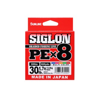 SIGLON BRAID PE 8X Multicouleur - 600m-PE 1.7- 30 LB (0,223mm)